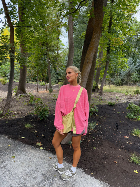 Road Trip Pullover // Pink Stripe